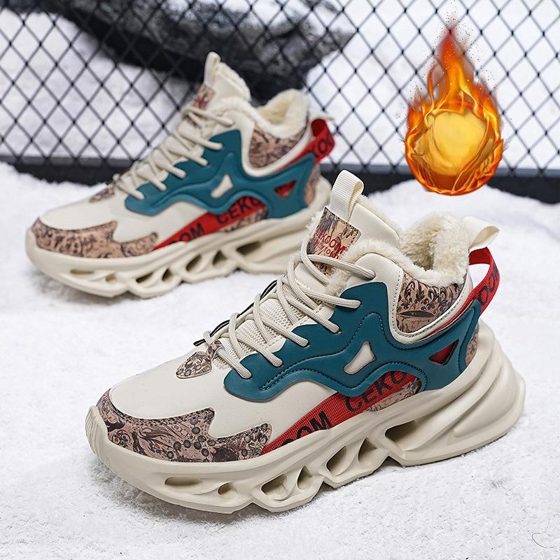 high-top men's large size padded padded thickened winter warm padded lining non-slip hiking leisure sports old dad shoes tide shoes