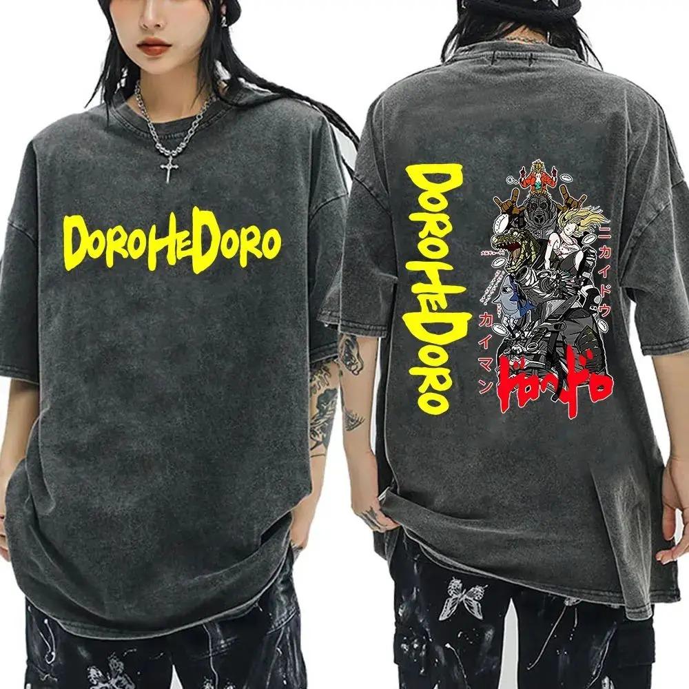 New Arrival Mens Clothes Tee Shirt Homme Graphic T-Shirts Men Tshirt Japanese Anime Dorohedoro Kaiman Vintage Washed