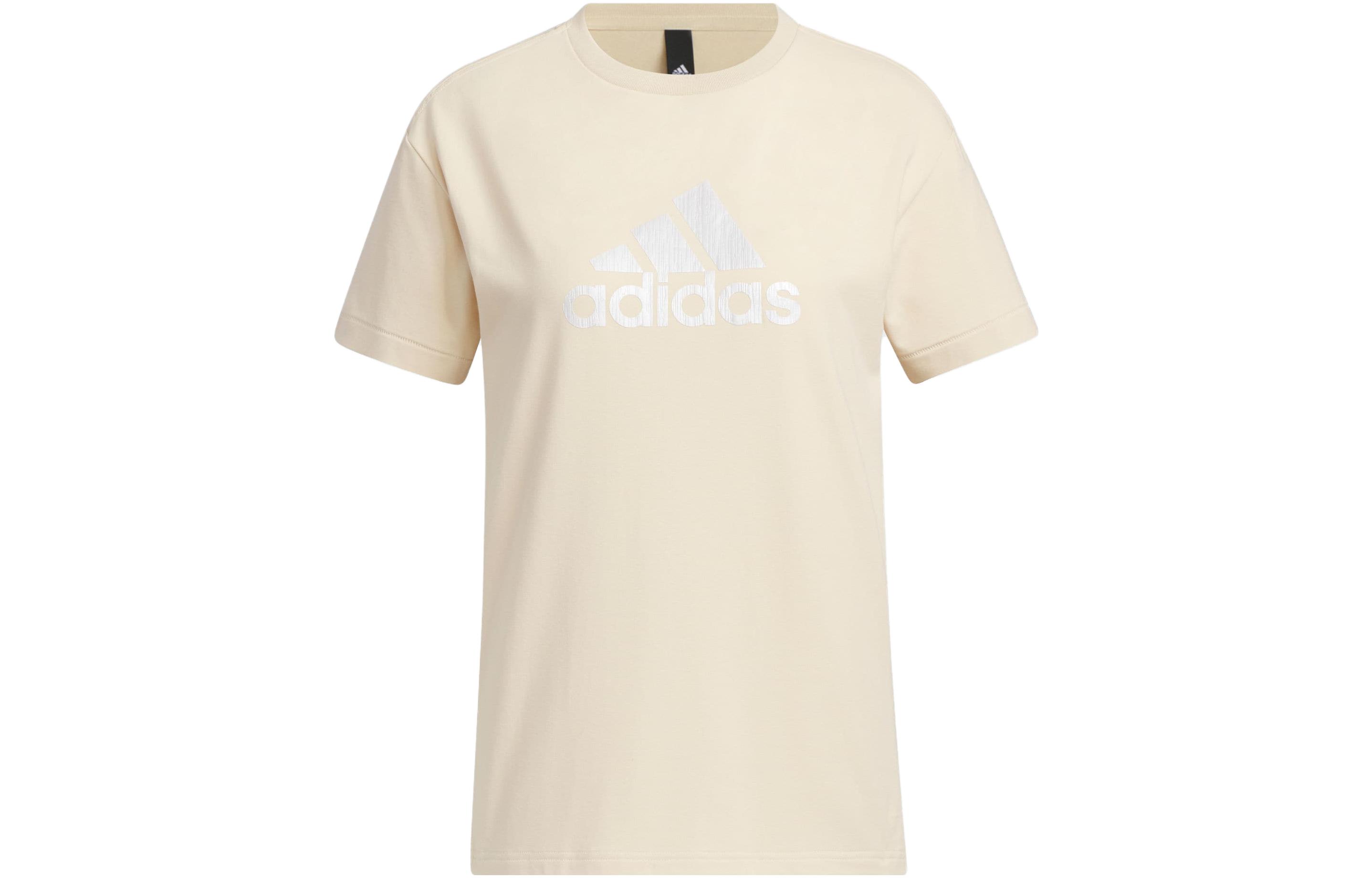 Adidas T Shirts Women s Sand Strata Crew Neck Moderate Straight Fit IP7085 XL