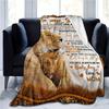 1pc Cozy Flannel Blanket with Lion Design - Soft Knit Polyester, Sentimental Quote for Son from Mom, Universal Home Decor, No Battery Required