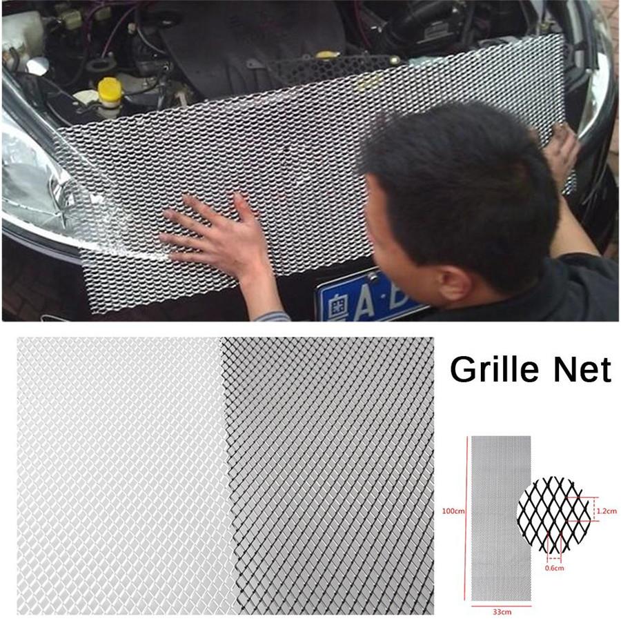 Silver Rhombus Air Inlet Grille Net Mesh Vent 40"x13" Universal Car SUV Body Kit