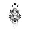 Sole Nero Luna Fiore di Loto Spine Linee Nastro Totem Mezza Braccio Vita Pancia Schiena Tatuaggio Adesivo Amazon