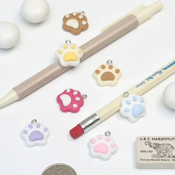 Soft cat jelly paw print keyring key holder keyring