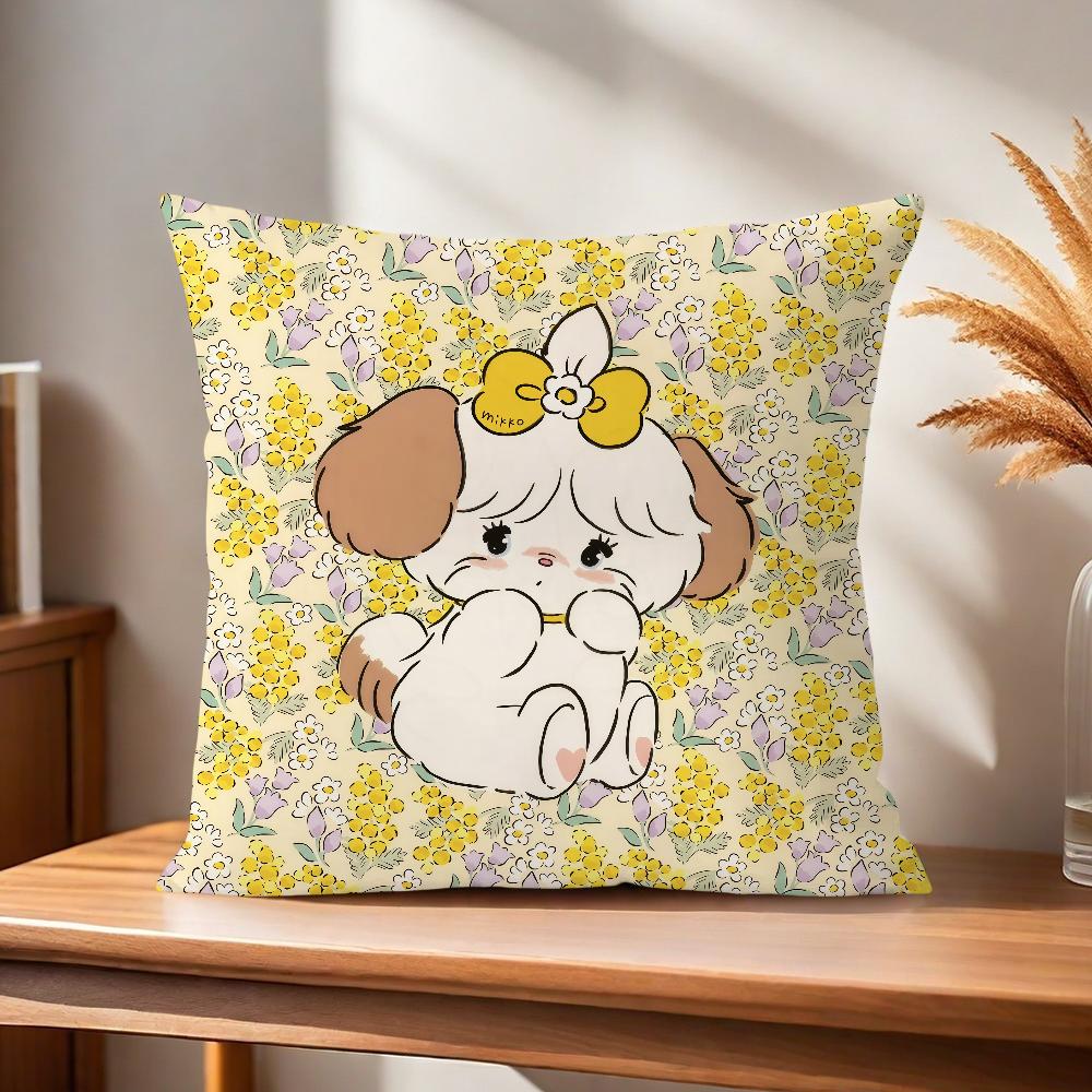 Comfortable cat soft cute m-miku Pillow Case cartoon for Sofa Living Room art Home office flower Decor Protective Covers