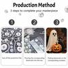Halloween ghost black cat pumpkin pearl painting art kit handmade diy home decorations