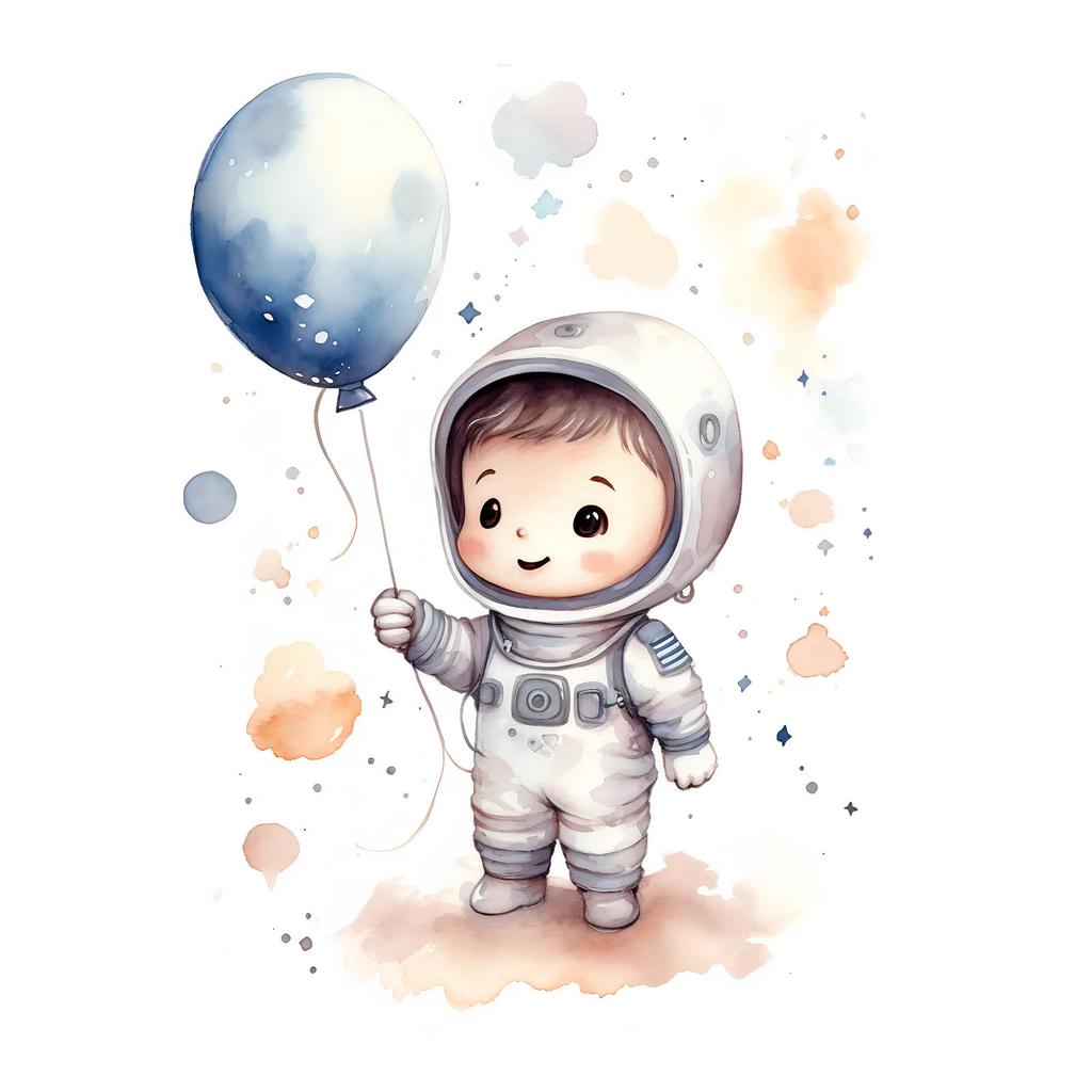 Podróż Przez Gwiazdy Z Balonem W Dłoni Podróż Przez Gwiazdy Z Balonem W Dłoni, 40X50 Cm, Rama Aluminiowa Czarna, Papier Matowy 230 Gsm