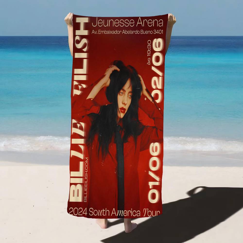 E-EilishS Bath Towel Microfiber Soft Water Absorbing Breathable For Girl Kids Decorative Cartoon Beach Towel