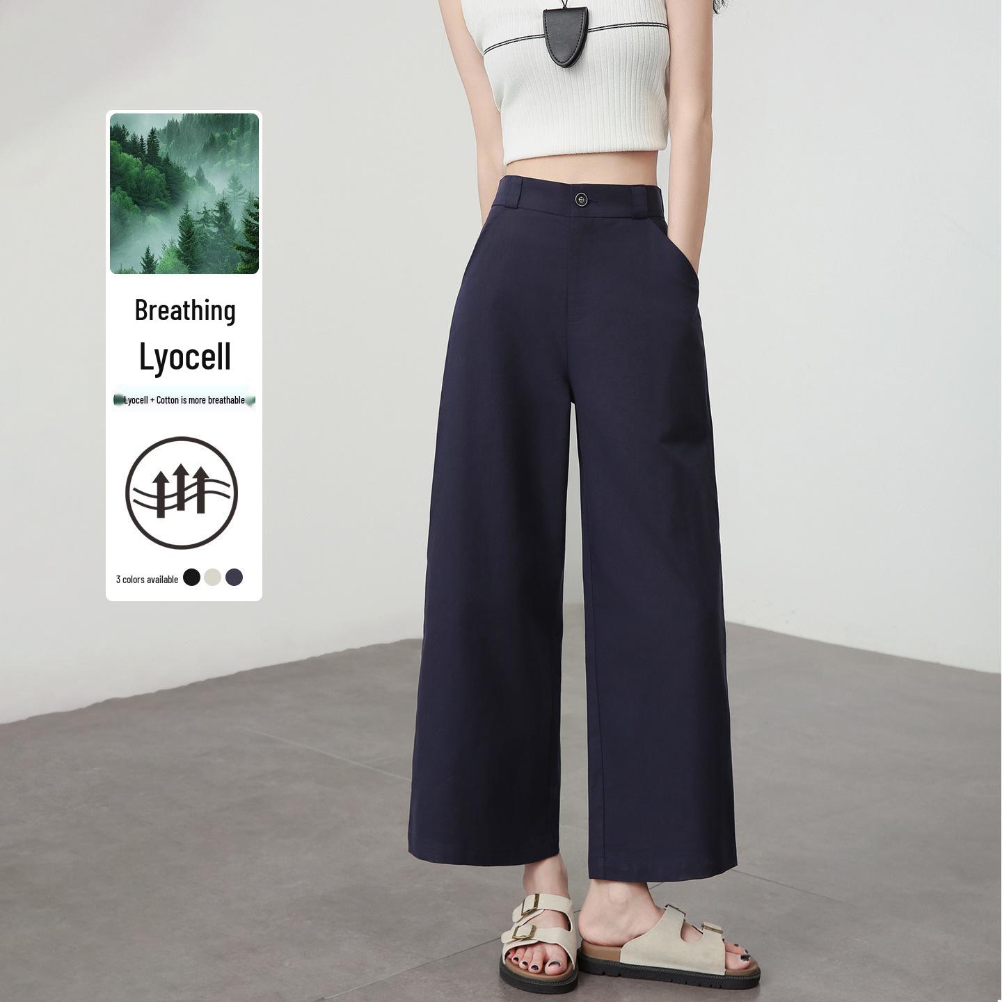 Women s Summer 2026 Slimming Straight-Leg Wide-Leg Pants - Lightweight Japanese Style XL