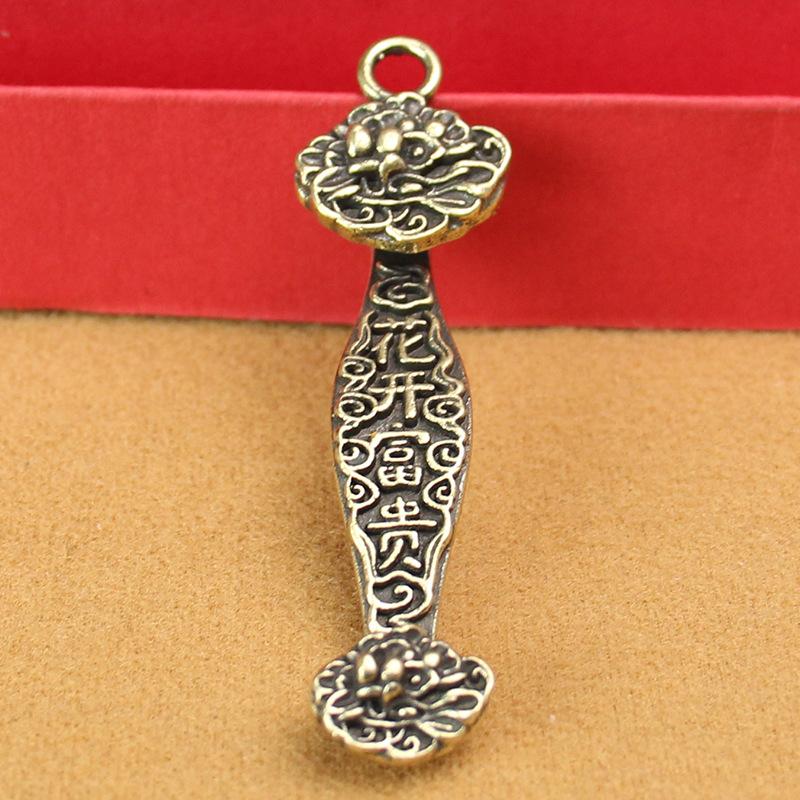 

Креативный латунный брелок из чистой меди ручной работы, счастливый большой жуи, брелок-подвеска для ключей от машины, маленькая подвеска, подарок