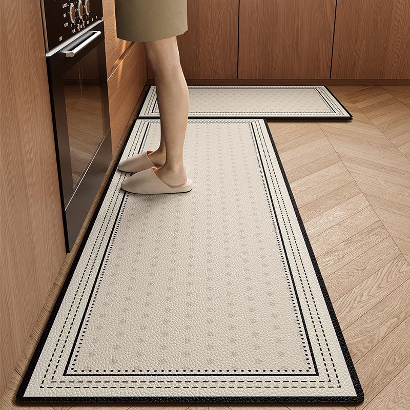 High-End Kitchen Door Special Floor Mat Non-Slip, Waterproof And Oil-Proof, Wipe-Free And Dirt-Resistant Pvc Leather Foot Mat Carpet