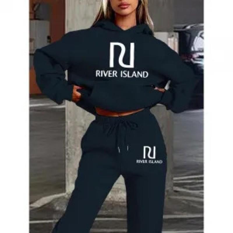 Letter Print Hoodie Sweatpants Set Men Women Casual Tracksuit Long Sleeve Sportswear