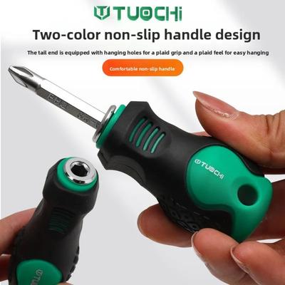 Screwdriver, Dual-purpose 2-in-1 Multifunctional Household Manual Screw Screw, Cross Screwdriver One-word Driver Cone