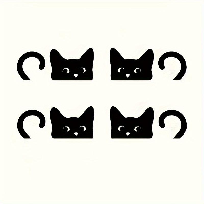 

4PCS Car rearview mirror peeking at cat, stealing glances, funny stickers, cartoon decorative stickers