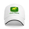 Juan Deere Logo Baseballkappe Schwarz mit Grünem und Gelbem Pferde-Design Klassische Verstellbare Mütze für Outdoor-Enthusiasten