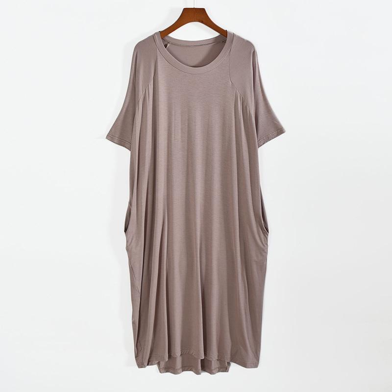 Summer Night Dress Women Short Sleeve Modal Cotton Nightshirt Female Loose Long Nightgowns Summer Women's Home Clothes
