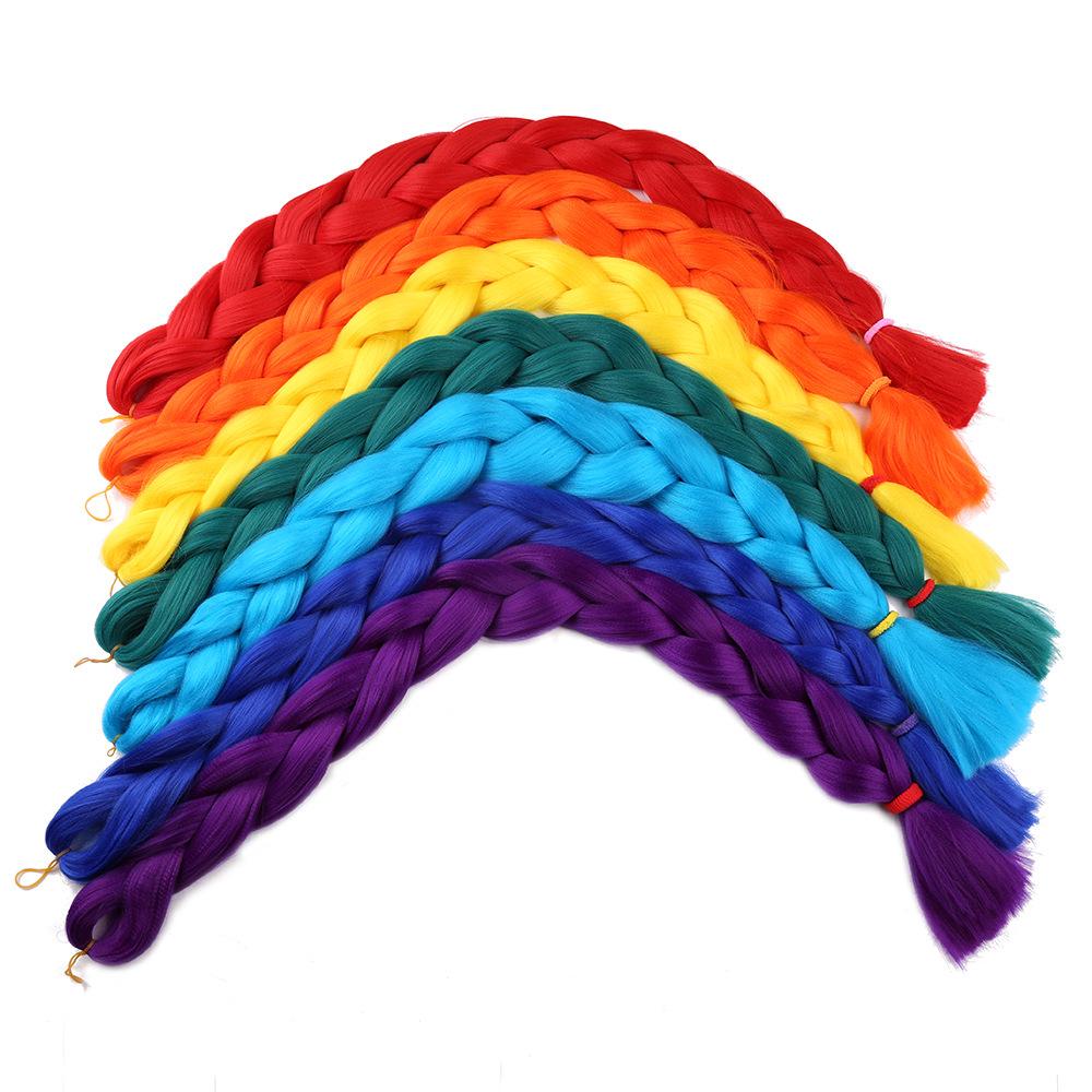 41-inch Single-Color African Dyed Braided Wig, 165g