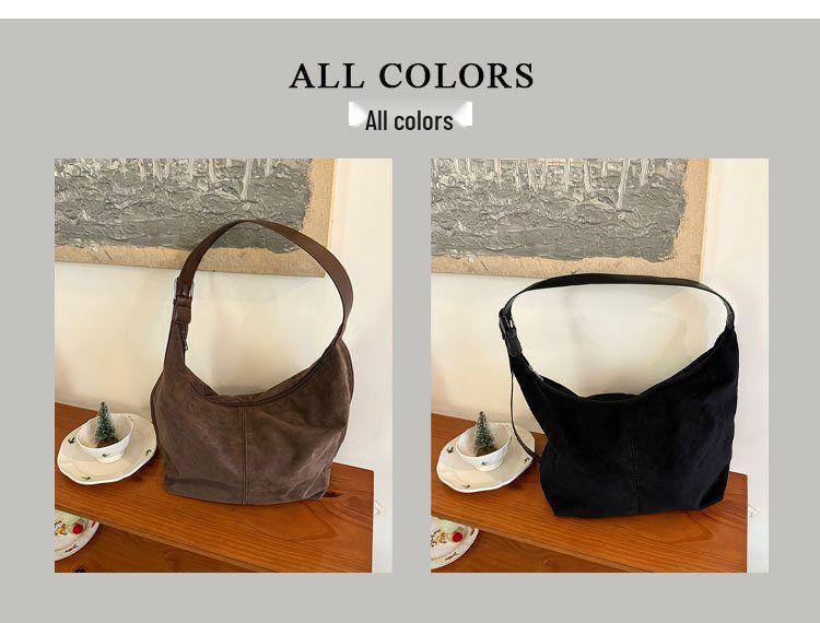 Koreanische Retro Matte Wildleder Große Tote - 2025 Damen Umhänge- & Schultertasche