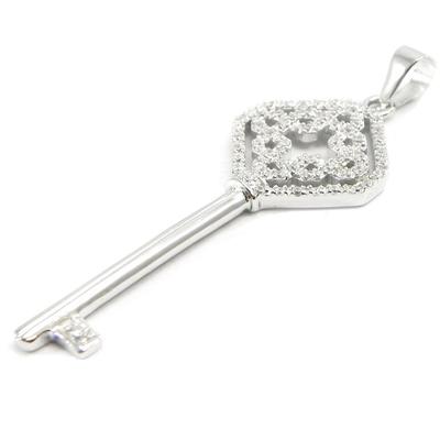 [I3942] - Silver Pendant 'Clé Déesse' Silver-white (rhodium-plated) - 45x17 Mm