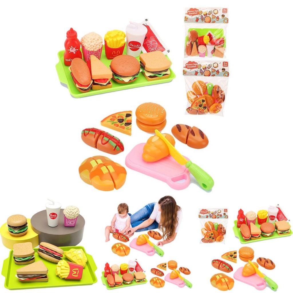 Creative Simulation Play Food Set For Kids Featuring Sandwich Burger And Fries