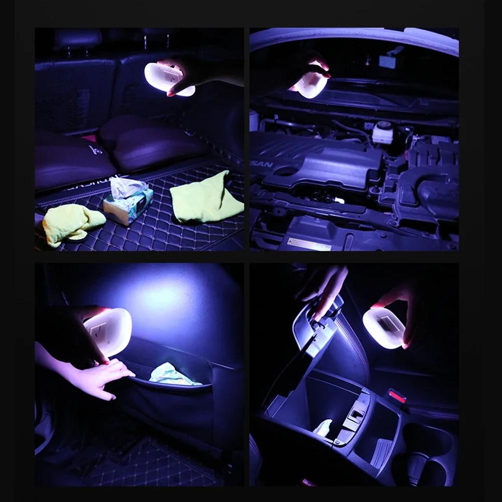 New Car Touch Light LED Wall Reading Lamp Magnet Base Car Ceiling Light Ambient Mood Trunk Lighting USB Rechargeable Lamp