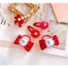 1pc New Year Girls Cute Red Gold Velvet Hairpins for Kids Children Sweet Hair Rope Hair Clip Barrettes Fashion Bow Accessories