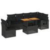 VidaXL Garden Lounge Set 7 Pcs with Cushions Black Wicker 3327156