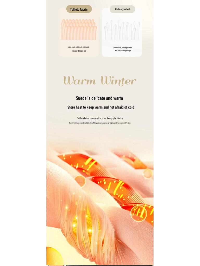 G5Z2025 Winter Warm Plush Non-Slip Taffeta Fitted Bed Sheet - Single/Double Size