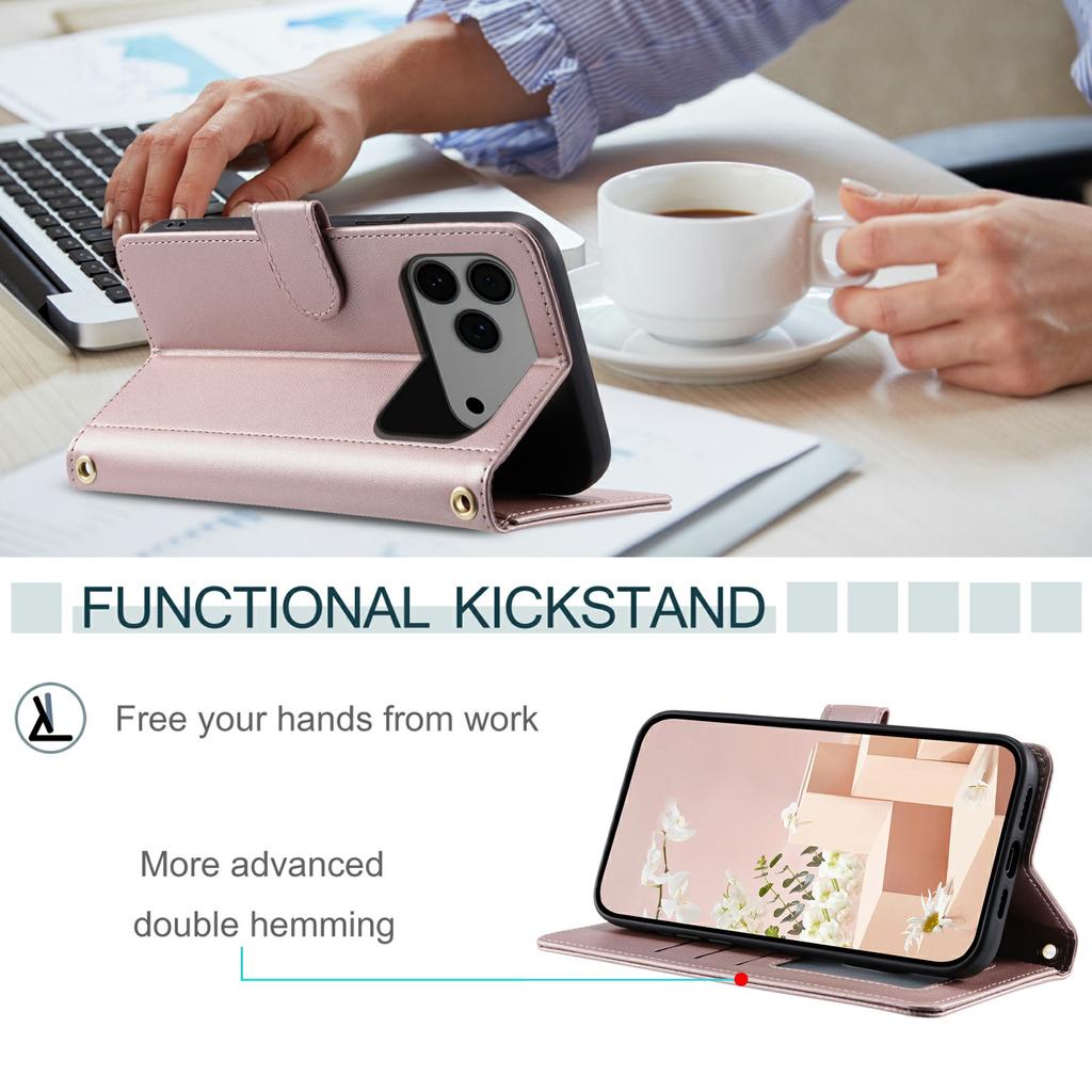 For iPhone 17 Pro Case Wallet Rhombus Grid PU Leather Phone Cover