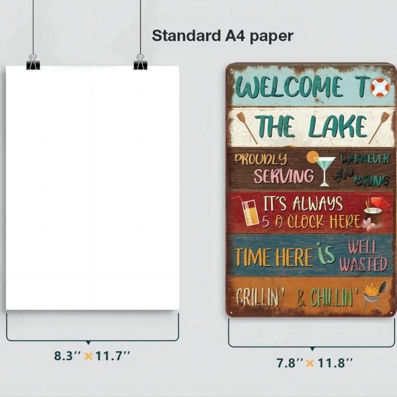 Lake House Posters Vintage Metal Tin Signs Decor Rustic Plaque Metal Plate Wall Art Decor for Living Room