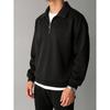 American Retro Solid Color Lapel Sweatshirt for Men, Loose and Trendy Top for Spring and Autumn