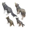 Siberian Wolf King Family Model Set: Includes Wolf King, Cub, Male, and Female Solid Static Toys
