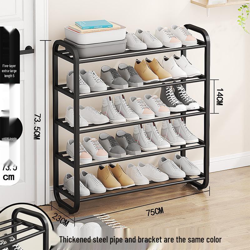 Multi-Layer Alloy Shoe Rack for Dormitory and Home Entrance Hallway