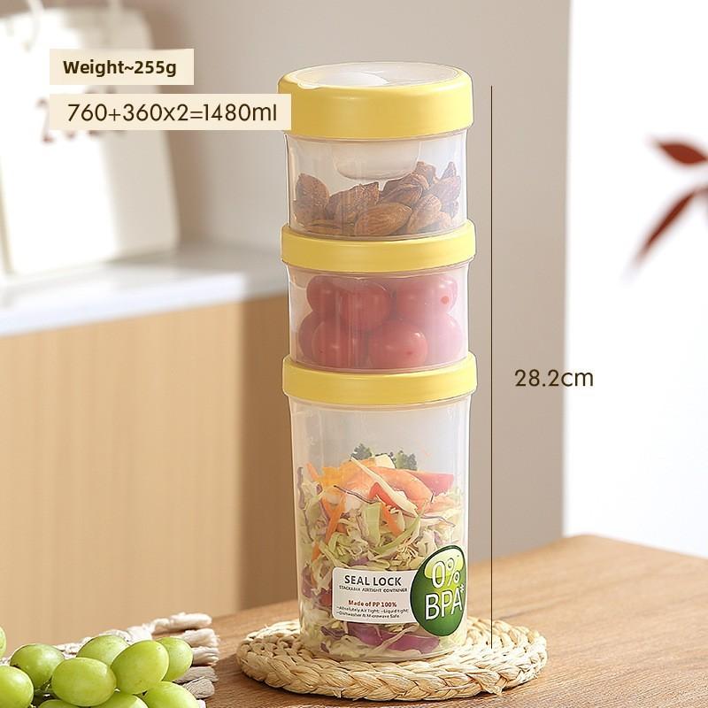 Portable Salad Bowl With Sealed Lid For Light Meals And Snacks