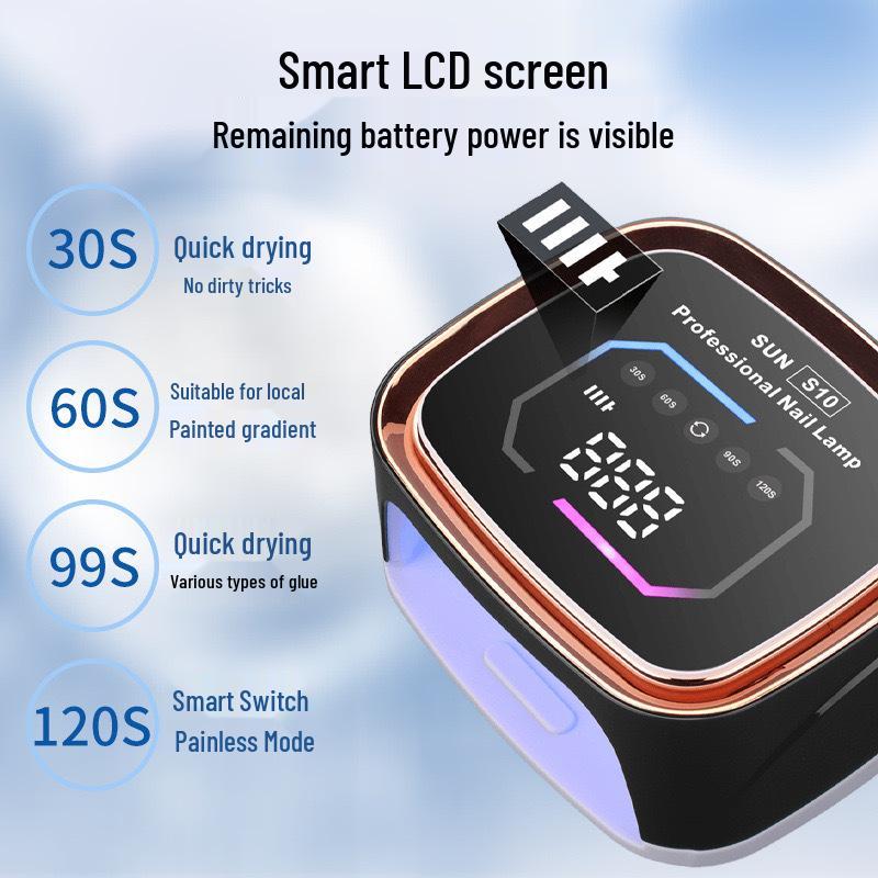 S10 High-Power Wireless 108W Rechargeable Nail Lamp for Phototherapy and Nail Art