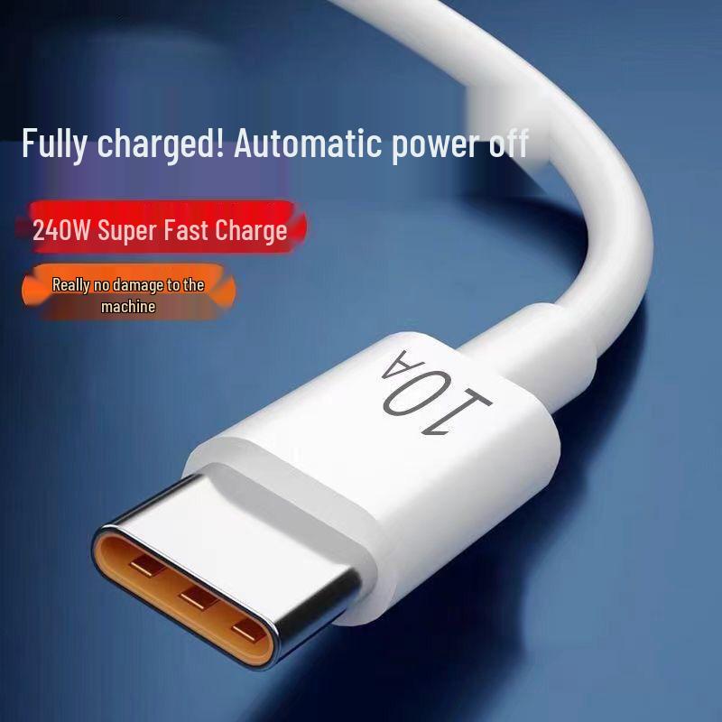 10A Fast Charging 240W Flash Charge Data Cable for Huawei, Vivo, Xiaomi, Honor, and OP Phones