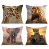 Home Decor Wild Animals Family Portrait Cushion Covers Pattern Cushion Cover Suitable for Sofa Bedroom Car Pillow Cover