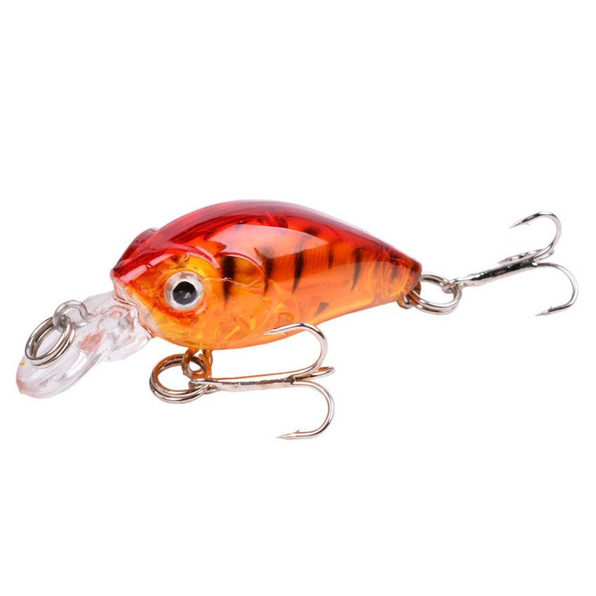 ABS 4.5cm Rocker Fat Minnow Artificial Hard Bait 4g Bionic Lure Plastic Mini Fish Bait with Hooks Saltwater Bass/Trout
