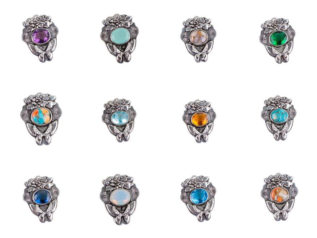 925 Solid Silver Semi Precious Gemstone Oxidised Designer Jewelry Pendant 1.37" CP-6