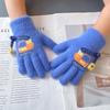 Children's Cute Excavator Winter Gloves - Ages 3-6, Five-Finger Design for Cold Protection