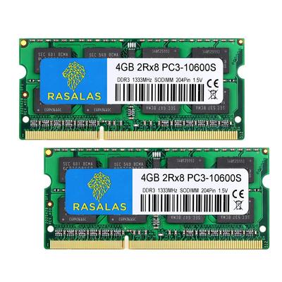 PC3-10600 DDR3 1333MHz Paměť pro notebook, 4GB x 2, CL9 204-Pin Non-ECC SO-DIMM RAM