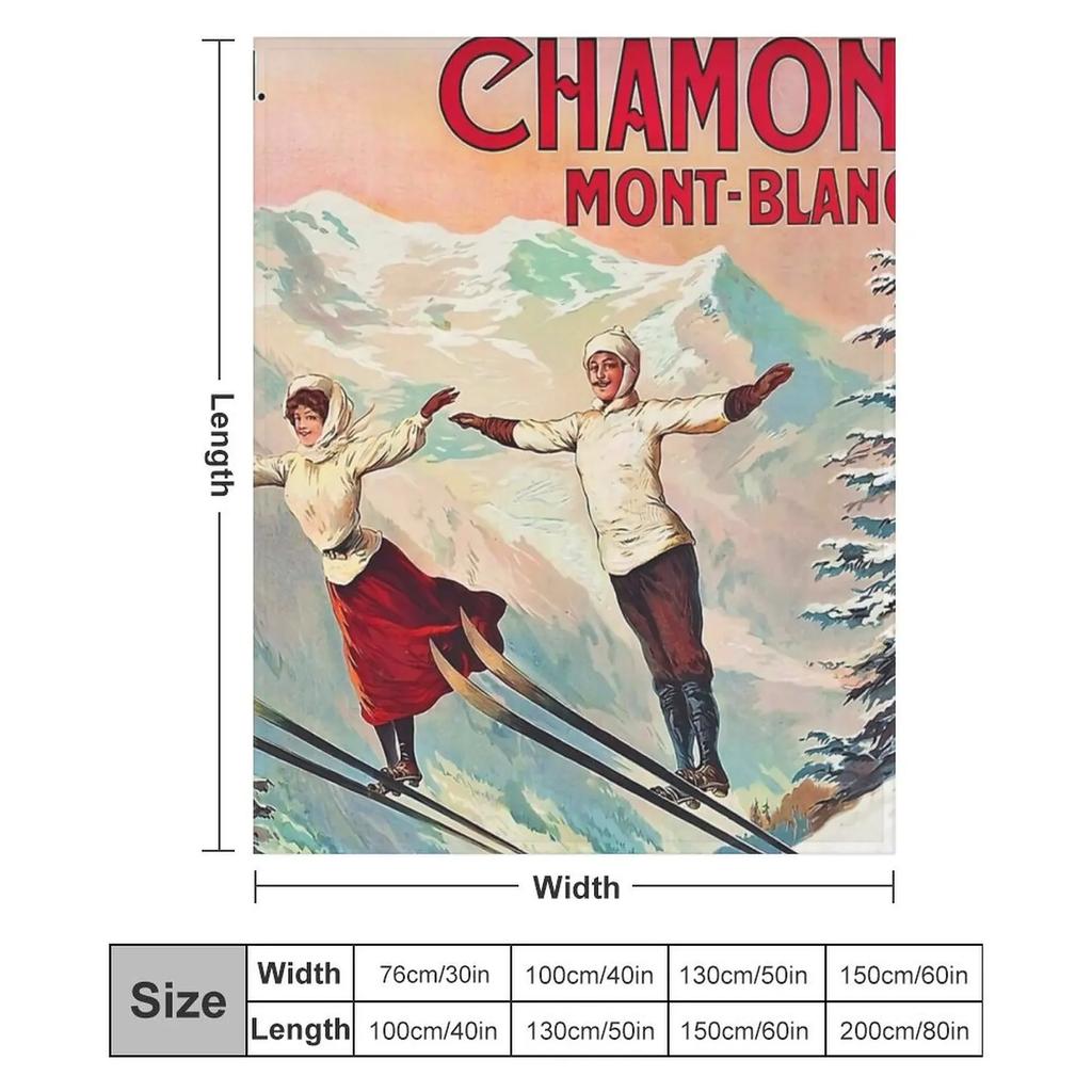 Chamonix, Mont Blanc - Vintage Throw Blanket Blankets For Baby Bed Beach Multi-Purpose Blankets