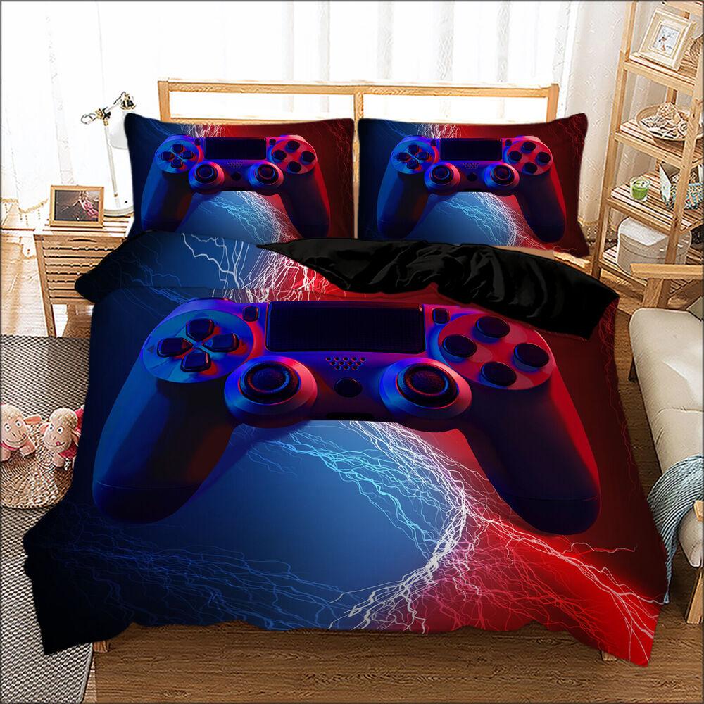 Gamepad Doona Duvet Quilt Cover Set Single Double Queen King Size Bed Pillowcase