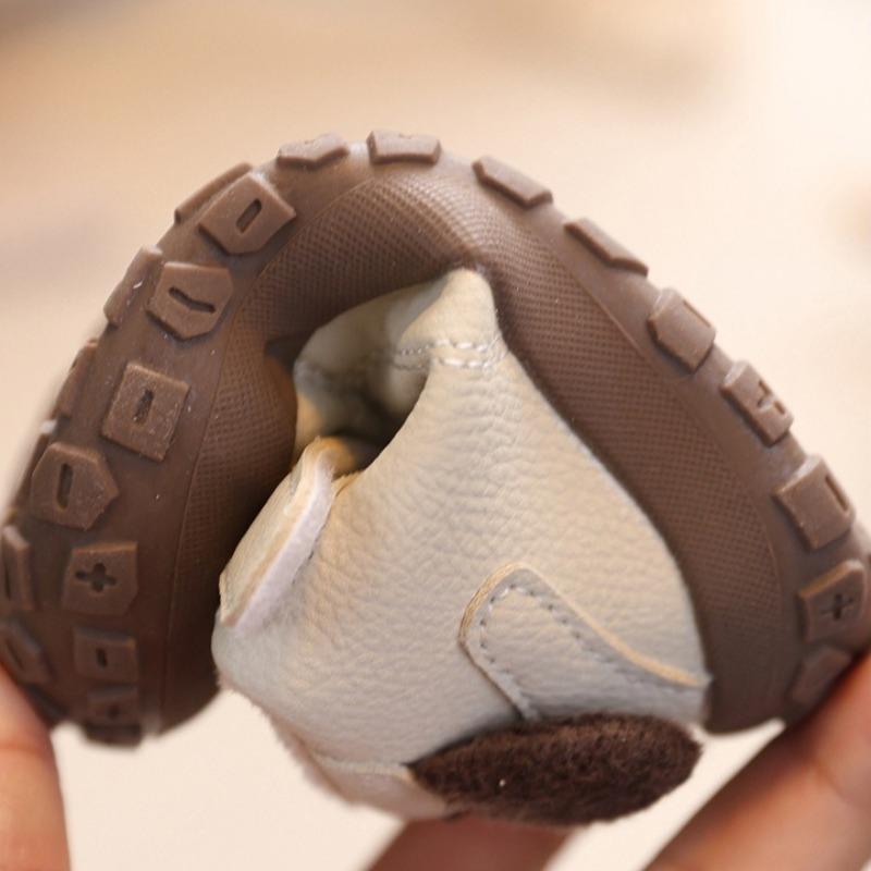 Winter Baby Walking Shoes with Fleece Lining Soft Sole Casual Style Cotton-padded Non-slip Versatile Double-layered Cotton Shoes for Boys and Girls