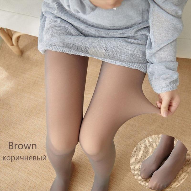 Fashion Velvet Leggings Spring and Autumn Women's High-waisted Meaty Casual Pants Sexy Fake Translucent Thin Stretch Black Pantyhose