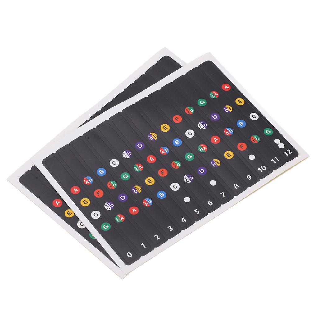 2Pcs Ukulele Fretboard Stickers Chord Fret Note PVC Finger Guide for Beginner Concert