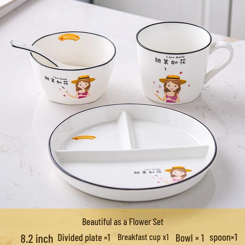 Portion Control Ceramic Compartment Plate