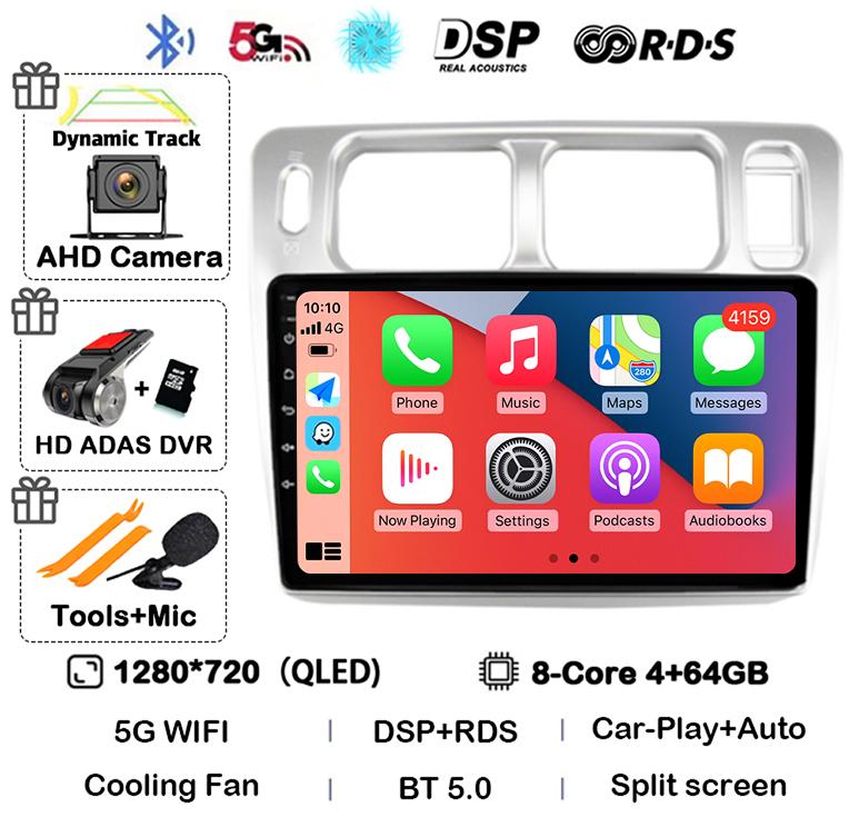 Android 14 Wireless Auto Carplay For Mitsubishi Pajero iO 1998-2007 Car Radio GPS Navigation 4G WIFI Multimedia Video Player DSP