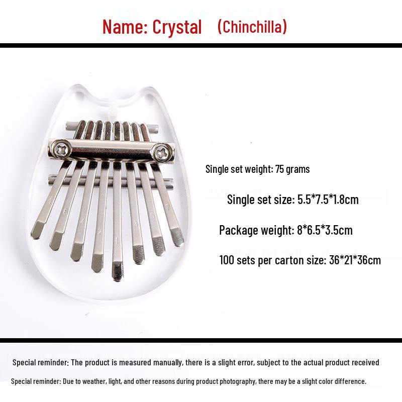 Mini Crystal Kalimba Pendant - 8-Note Thumb Piano Instrument