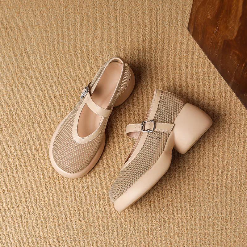 Womens Shoes Soft Sole Thick And Light Hollow Mesh Sandals 2025 Spring Summer New Casual Breathable Thick-Soled Mesh Shoes Women