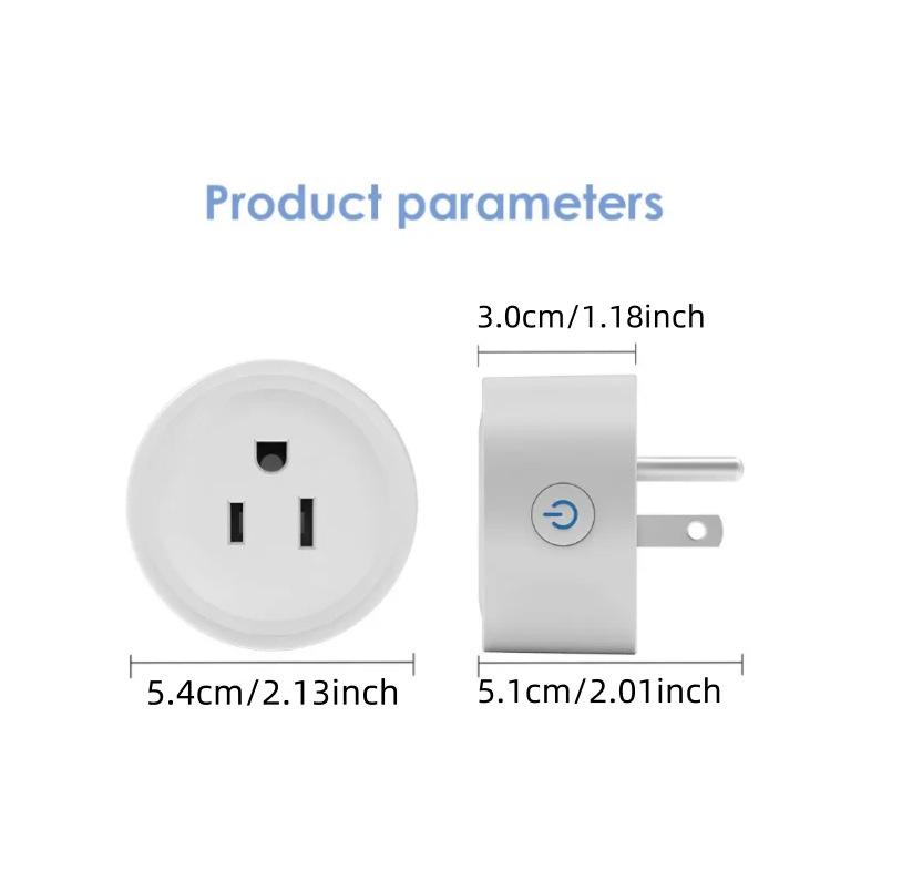 US Standard WiFi Smart Socket Timer, Tuya App Compatible with Alexa & Google